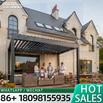 Customized Aluminum Louver Roof for Outdoor Terrace Garden and Pavilion pergola