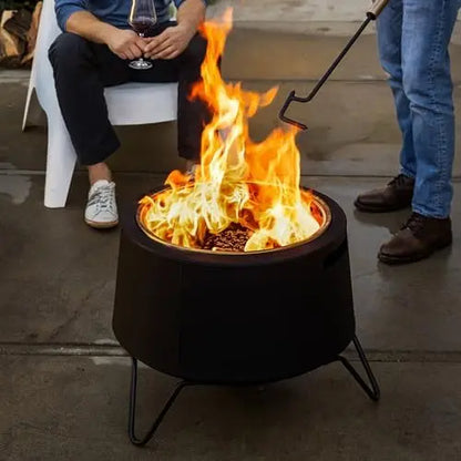Smokel Fire Pit 20-Inch – Portable Outdoor Wood Burning Fire Pit for Patio, Backyard & Camping, Stainl Steel, Removable