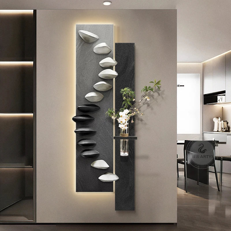Living room decoration painting, light luxury, high-end feeling, background wall hanging painting, hanging painting wall lamp