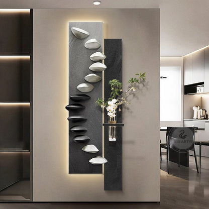 Living room decoration painting, light luxury, high-end feeling, background wall hanging painting, hanging painting wall lamp