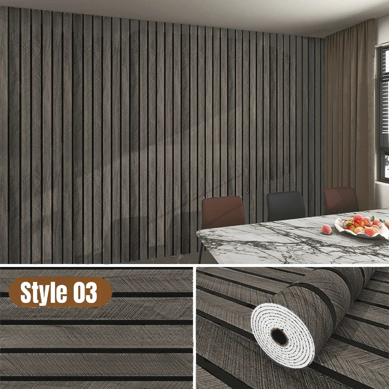 3D Wall Sticker Panel Self-Adhesive Wood Grain Wallpaper Home Decor Peel and Stick Easy To DIY Suitable for Ceiling Living Room