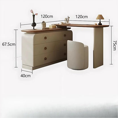 Adjustable Rustic Dressing Table Apartment Drawer Solid Wood Dressing Table Stool Drawer Penteadeira De Maquiagem Home Furniture