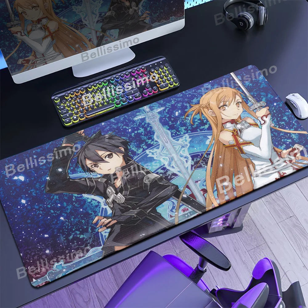 Anime Many Exquisite Wallpaper Sword Art Online SAO Mouse Pad Pretty Asuna Mousepad Non-slip Wear-resistant Game Large Desk Mats