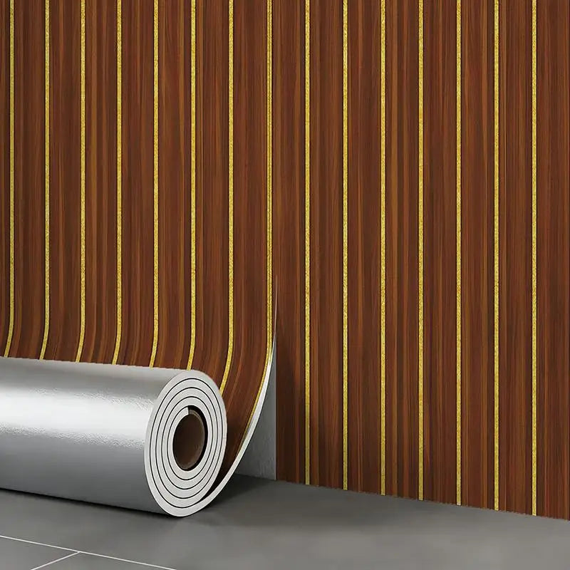Thick Brown Grid Peel and Stick Wallpaper Faux Plaid Design Waterproof Moisture-Proof for Walls Ceilings Home Decor