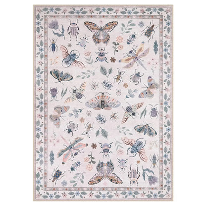 Insect Print Area Rugs, Non Slip Washable Rugs for Living Room,Modern Bedroom Rug Under Bed Large Carpet for Room Decor