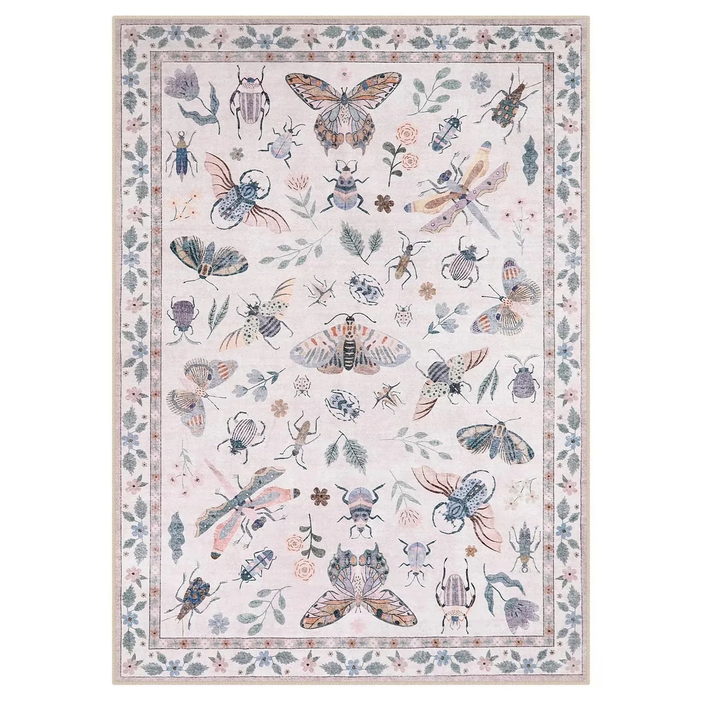 Insect Print Area Rugs, Non Slip Washable Rugs for Living Room,Modern Bedroom Rug Under Bed Large Carpet for Room Decor