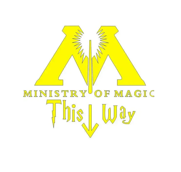 Bathroom Toilet Wall Stickers MINISTRY OF MAGIC THIS WAY Washroom Art Mural Home Decor Waterproof Wallpaper Vinyl Wall Decals