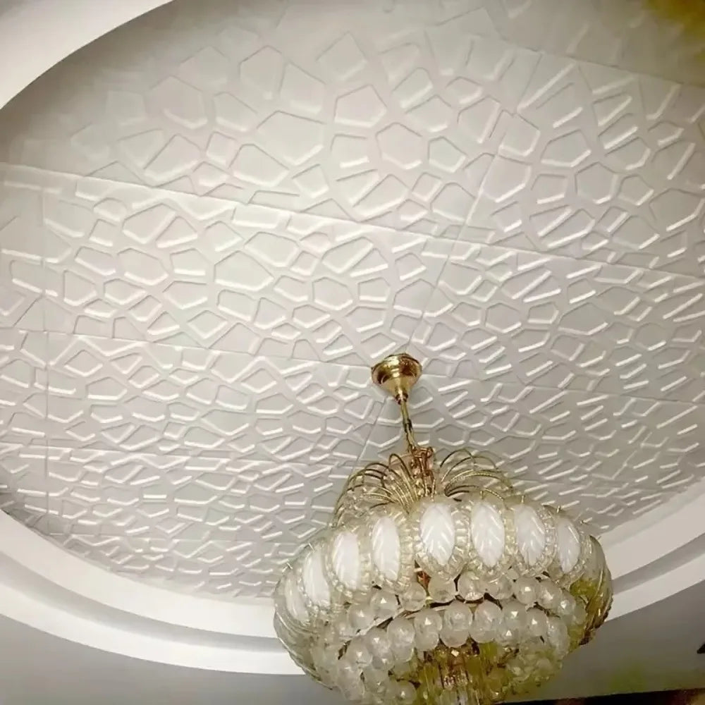 35*35cm 3D Foam Ceiling Waterproof Anti-collision Wall Stickers Peel and Stick Self-adhesive Background Wallpaper Bed Room Decor
