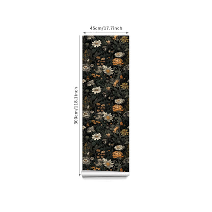Floral Texture Frosted Wallpaper Bedroom Living Room Wall Decoration Self-Adhesive Wall Stickers Waterproof Moisture-Proof