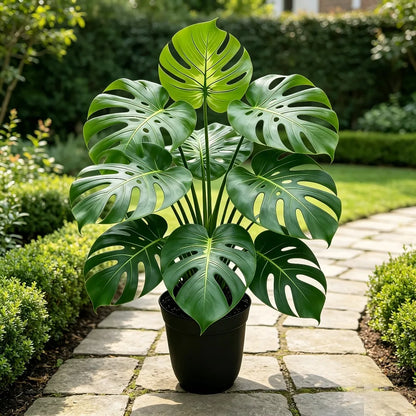 1PC Large Floor-standing Artificial Monstera Deliciosa Plant with Big Leaves Suitable for Indoor/Outdoor Studies Balconies