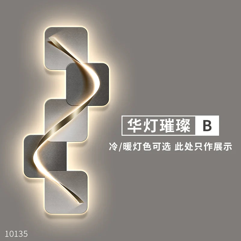 Light luxury entrance hall decoration painting, LED lights, Italian minimalist living room, high-end mural in the corridor