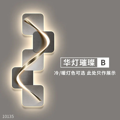 Light luxury entrance hall decoration painting, LED lights, Italian minimalist living room, high-end mural in the corridor