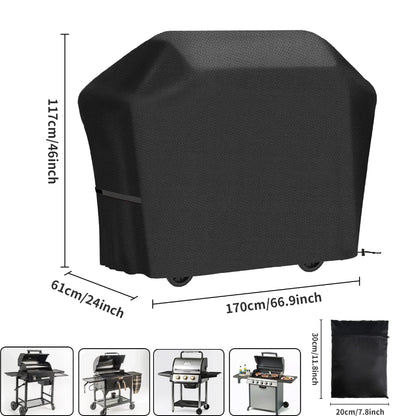 Waterproof Grill BBQ Cover Heavy Duty Barbecue Cover Weather UV & Fade Resistant with Adjustable Straps Gas Grill Cover