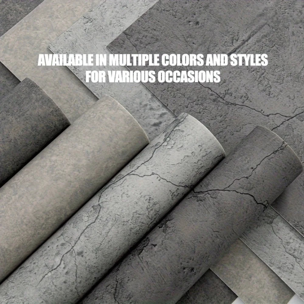 Self-Adhesive Vinyl Wallpaper 3M×40cm Concrete Texture Foam Wall Panels Interior Decor Thickened Waterproof Wall Stickers Home