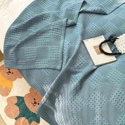 100% Cotton Throw Blanket Soft Breathable Waffle Blanket for Twin Queen King Bed Decorative Plaid Sofa Blankets Summer Throws