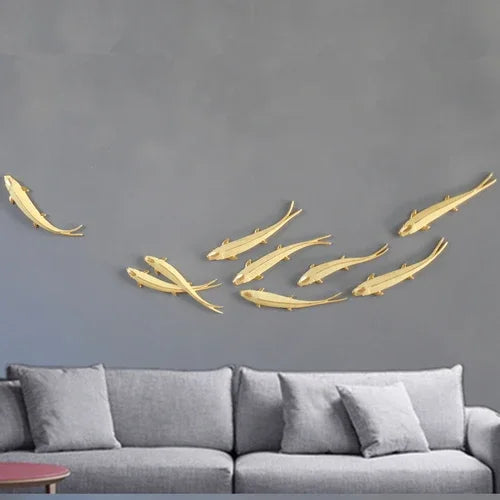 Living Room Background Wall Creative Decoration Wall Hanging Dining Room Wall Decoration Hanging Fish