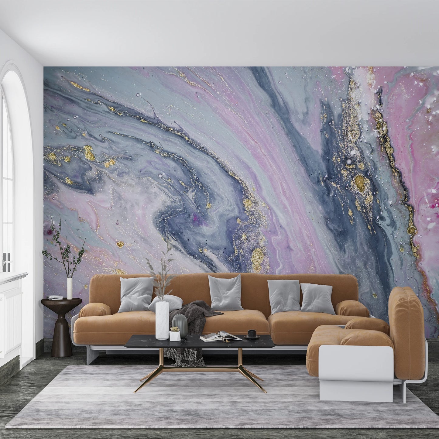 Custom 3D Wallpaper Mural Pink Family Abstract Stone TV Background Wall Decorative Painting