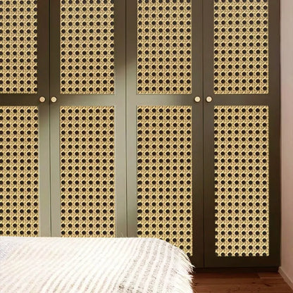 Classic 3D Rattan Wallpaper PVC Waterproof Wall Sticker Self-adhesive Removable Furniture Renovation Sticker