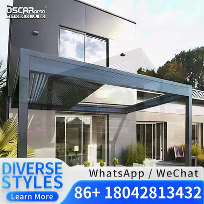 High Quality Electric  Roof for Outdoor Residential Use Aluminum Pavilion Pergola