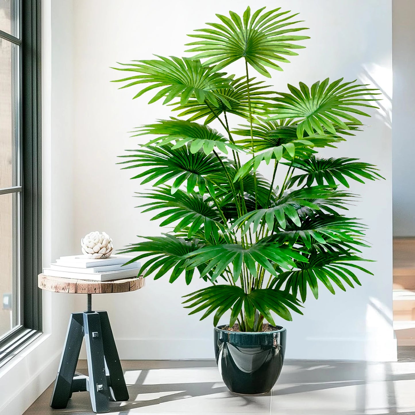 Artificial Palm Tree - Large Fake Tropical Plant Suitable for Indoor Outdoor Decoration Without Pot