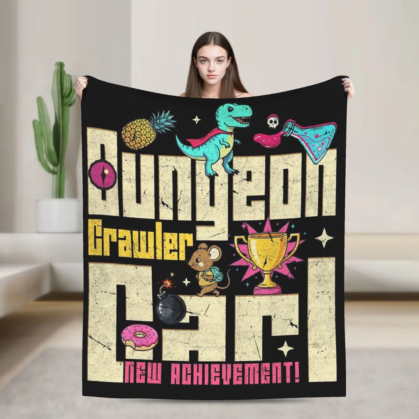 Don't Gaslight Me Jesus Blanket Flannel Dungeon Crawler Carls Lightweight Thin Throw Blankets for Bedding Bedroom Bedding Throws