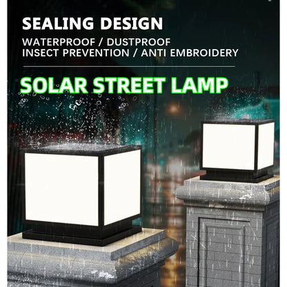 LED Solar Column Light Outdoor Ip65 Waterproof Solar Lamp Strip Remote Control Garden Courtyard Compound Wall Decor Lighting
