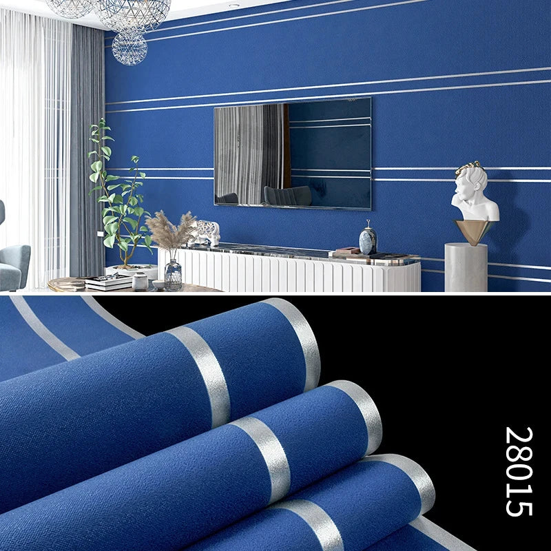 3D Wallpaper Modern Simple Striped Pattern Living Room Tv Background Home Decor Non-woven Fabric Non-Self Adhesive Wallpaper
