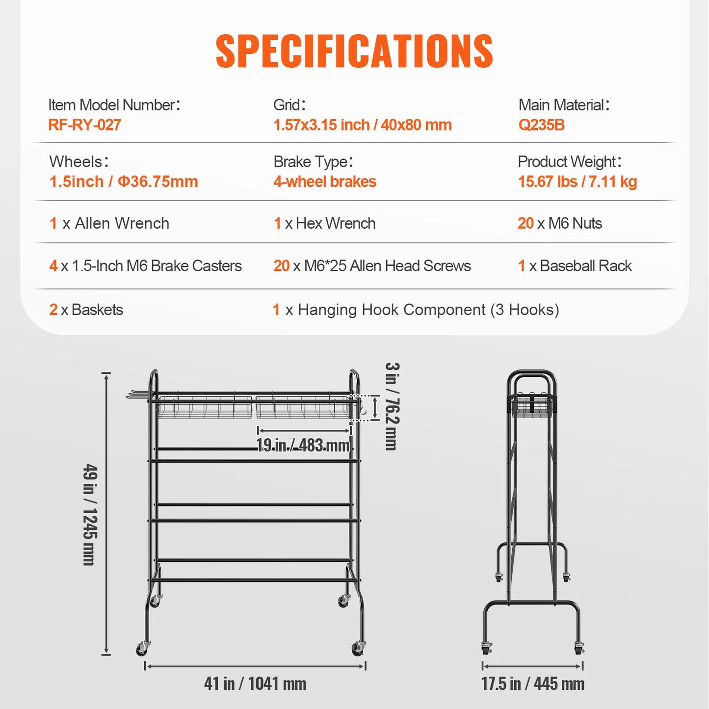 4-Tier Basketball Storage Rack