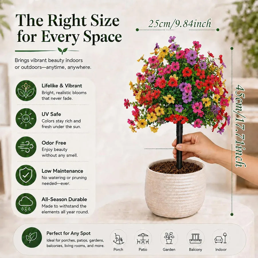 3/1pc Rural Style Artificial Ball Plant and Ground Plug Realistic Fake Flower for Indoor Outdoor Wedding Garden Grave Decoration