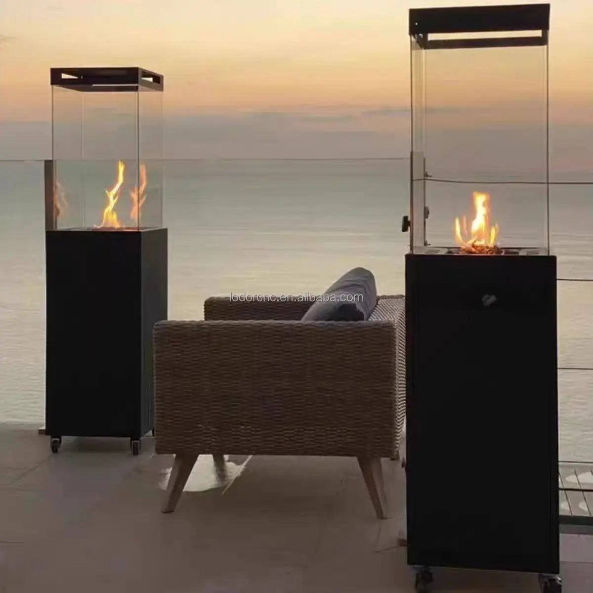 High Quality Portable Square Steel Propane Outdoor Patio Heater Remote Control Firepit Camping Gas Fireplace Reasonable Price