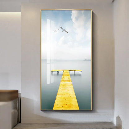 2024 New Living Room Decoration Painting, Dining Room Bedhead Hanging Mural Painting With Lights And Luxurious Lighting
