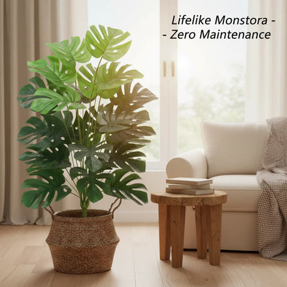 Large 1 Meter Fake Monstera Tree 24 Leaves, Tall Artificial Plant for Indoor Outdoor Garden Wedding Decor