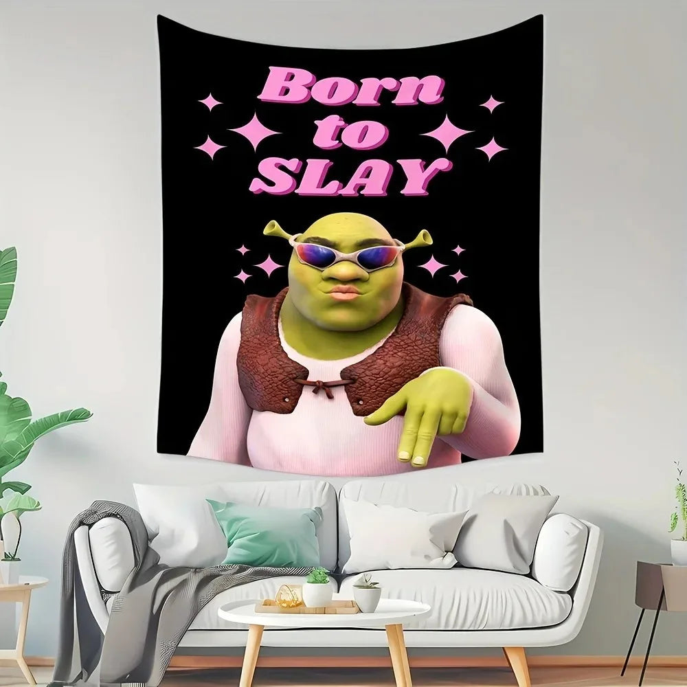 Wallpaper designed for Slay Shrek, suitable for bold and unique home decoration, with interesting and distinctive charm