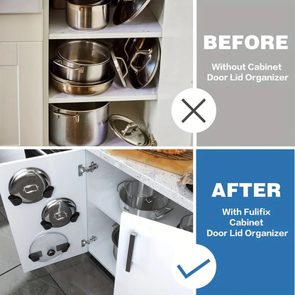 1/3/6Pairs Pot Lid Holder Wall-Mounted Hanging for Pan Pot Cover Rack Kitchen Organizer Plastic Stonego Kitchen Storage Rack