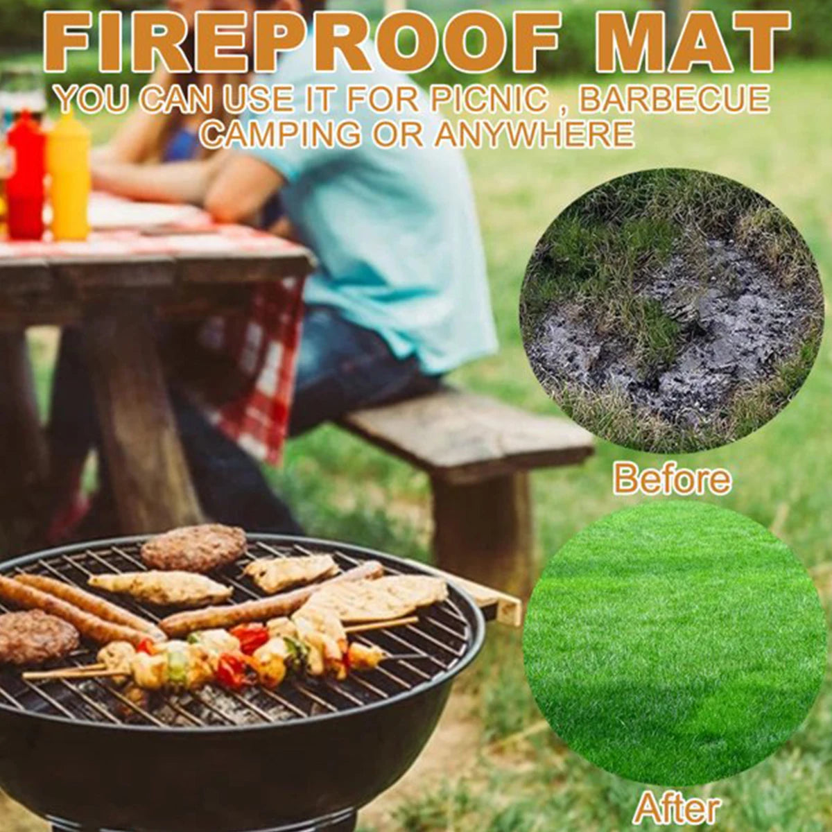 Grill Pad Mat Fire Pit Mat For Outdoor Bbq Round Stove Fire Mat Three Layered Thickened Fireproof Stove Fire Mat For Deck