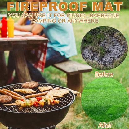 Grill Pad Mat Fire Pit Mat For Outdoor Bbq Round Stove Fire Mat Three Layered Thickened Fireproof Stove Fire Mat For Deck