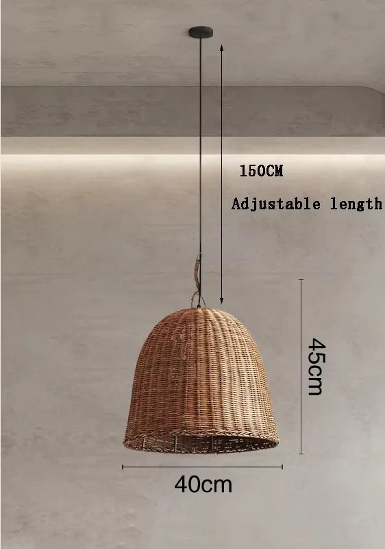 Bamboo Pendant Lamp Wabi Sabi Style Japanese Living Room Retro Lamp Chinese Homestay Bedroom Tea Room Zen Restaurant Lighting