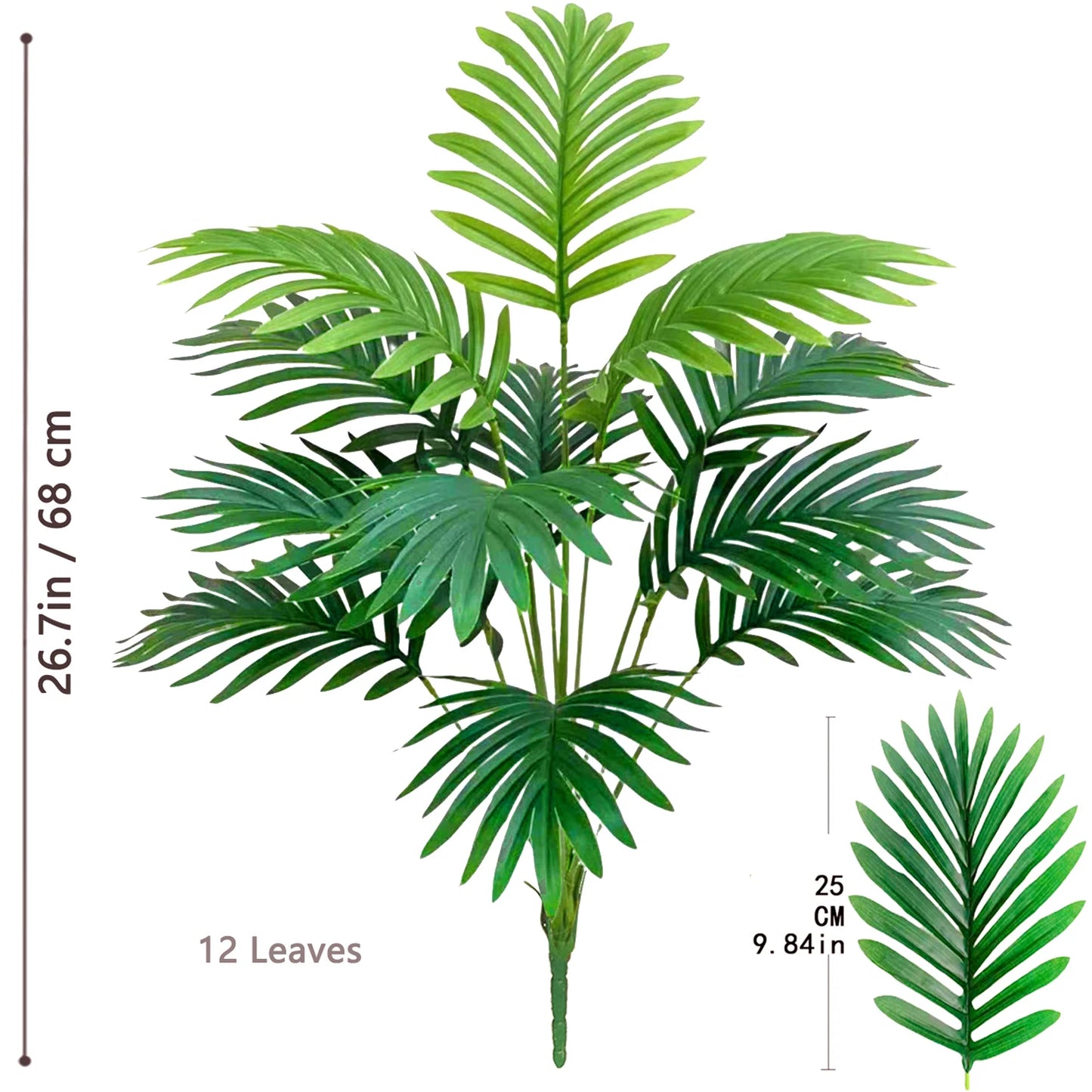 Artificial Palm Tree - Large Fake Tropical Plant Suitable for Indoor Outdoor Decoration Without Pot