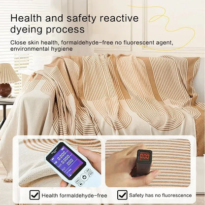 Nordic Tassel Throw Blanket Four Season Sofa Cover Dust Anti-cat Scratch Protection Cover Sofa Blanket Carpet Travel Rug Tassels