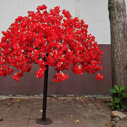 Artificial Cherry Blossom Tree Weeping Willow, Simulation Floral Plant for Indoor Outdoor Home Wedding Party Mall Opening Decor