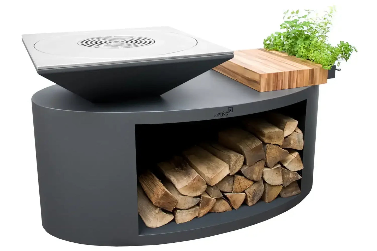 Wood fuel metal fire pit barbecue table outdoor barbecue table modeling charcoal