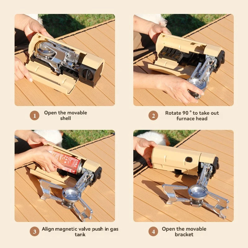 2670W Portable Camping Gas Stove Folding Cassette Outdoor Picnic Travel Cooking Grill Burner Heater System