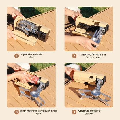 2670W Portable Camping Gas Stove Folding Cassette Outdoor Picnic Travel Cooking Grill Burner Heater System