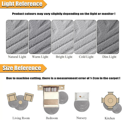 3D Geometric Round Rug – Soft High-Low Polyester,Washable & Non-Slip,Modern Circle Carpet Living Room,Bedroom,Nursery 60-120cm