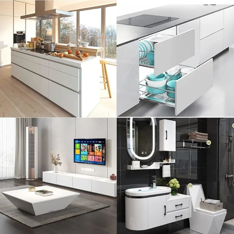 60x300cmfor Cabinet Countertop Furniture Kitchen Vinyl Wallpaper Shiny Self Adhesive Removable Waterproof Countertop Paper White