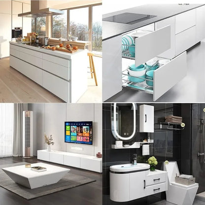 60x300cmfor Cabinet Countertop Furniture Kitchen Vinyl Wallpaper Shiny Self Adhesive Removable Waterproof Countertop Paper White