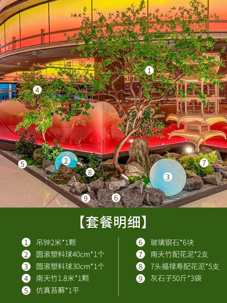 Artificial Bell Tree Show Window Decoration Drunk Wood Green Plant Landscape Indoor and Outdoor Ornaments