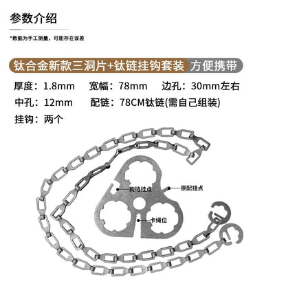 Pure Titanium Pot Hanging Chain, Portable Camping Fire Pit Hanger With Wrench For Outdoor Cooking