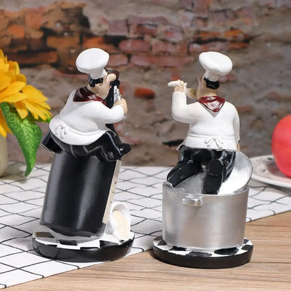 Handicraft Rustic Bakery Chef Resin Statue Model Simulated Farmhouse Cake Shop Decor Funny Display Kitchen Chef Figurine