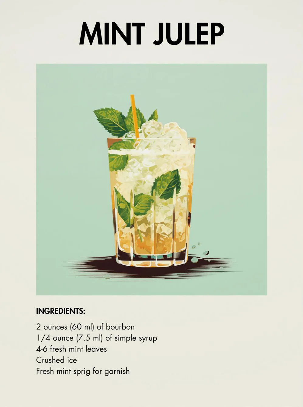 Classic Simple Bar Drinks Liquor Cocktail Bartending Recipe Poster Canvas Art Painting Prints Home Room Bar Wall Decoration